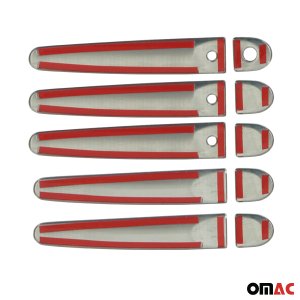 Nissan Cube Door Handle Cover - Omac - S. Steel Gloss - Silver - '09-'14